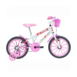 Bicicleta Polimet Infantil Polkids Freios V-Break Quadro 9/Aro 16 Branco/Rosa 7153